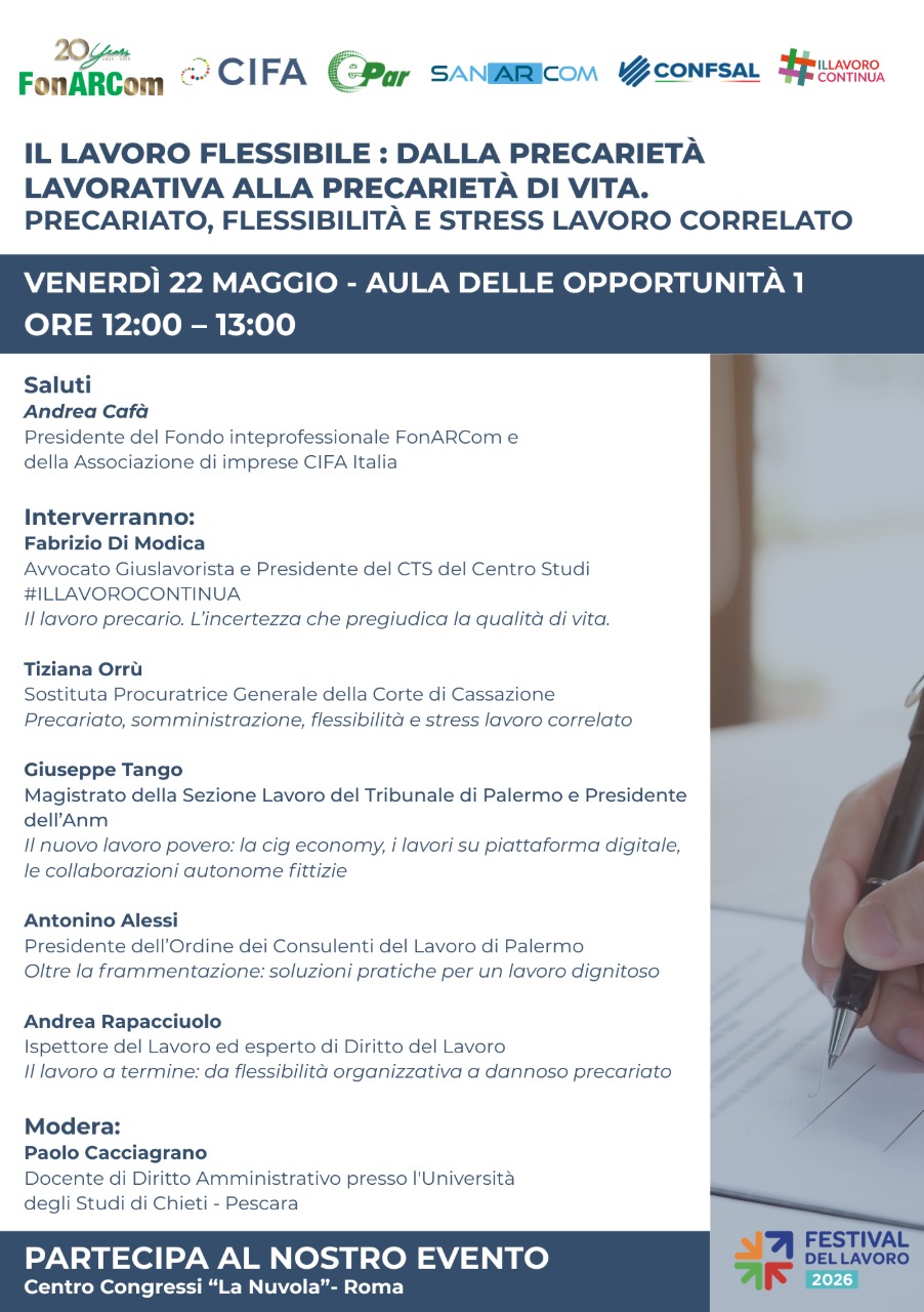 Locandina evento 1 Festival del Lavoro 2026